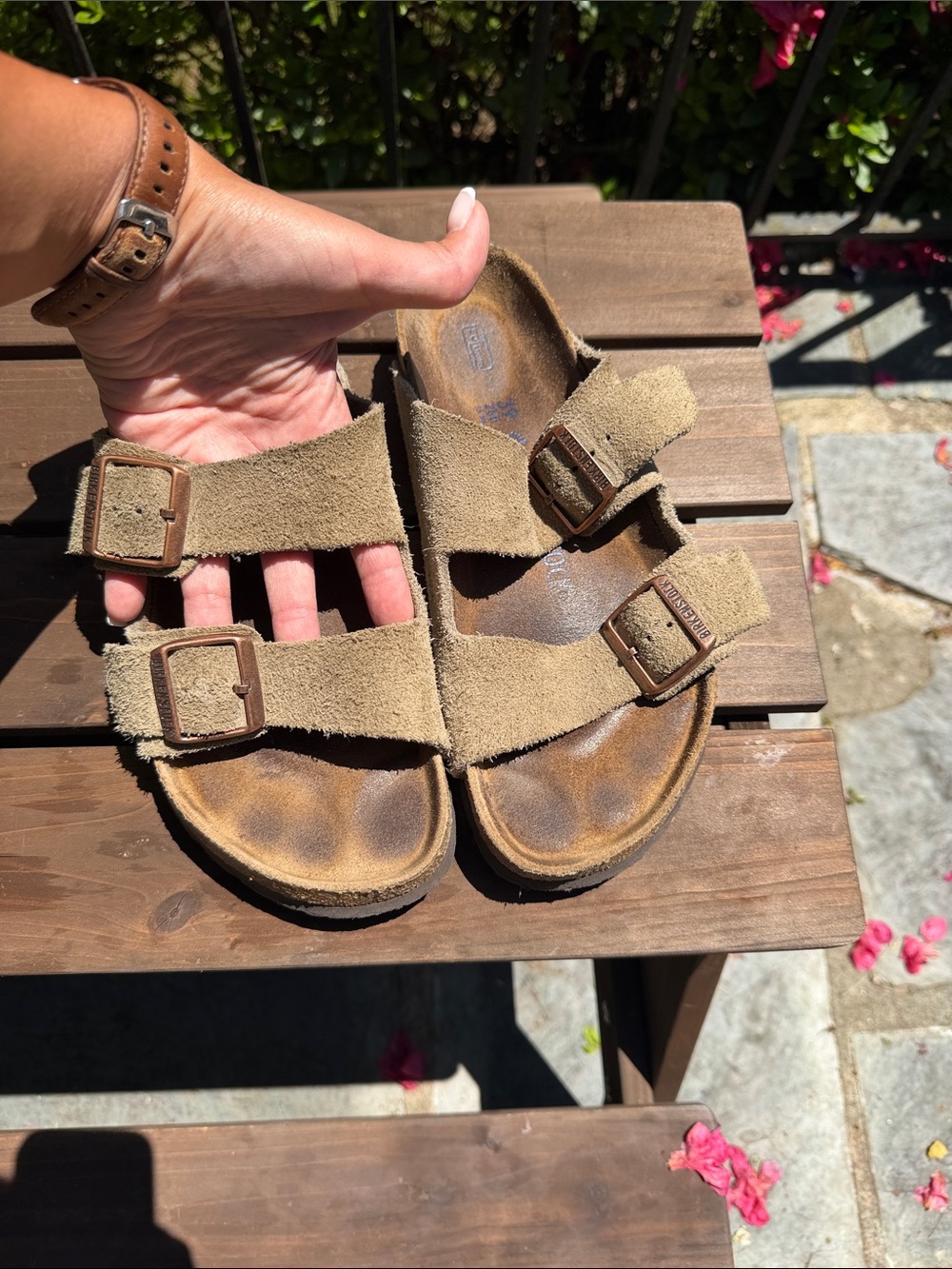 Arizona suede sand Birkenstocks
